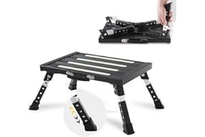 1000Lbs Heavy Duty Rv Steps, 4 Levels Adjustable Step Stool, Portable Folding Step Stool, Easy Use Camper Steps for Rv/Trailer/Truck/SUV, Lightweight Rv Step for Adults/Seniors/Dog by SOUHEILO