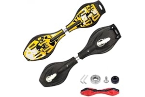 YEYGRIEM Rip Stick Skateboard, Compact and Lightweight Ripstick Deluxe Junior Caster Board with Illuminating Wheels and 360 D