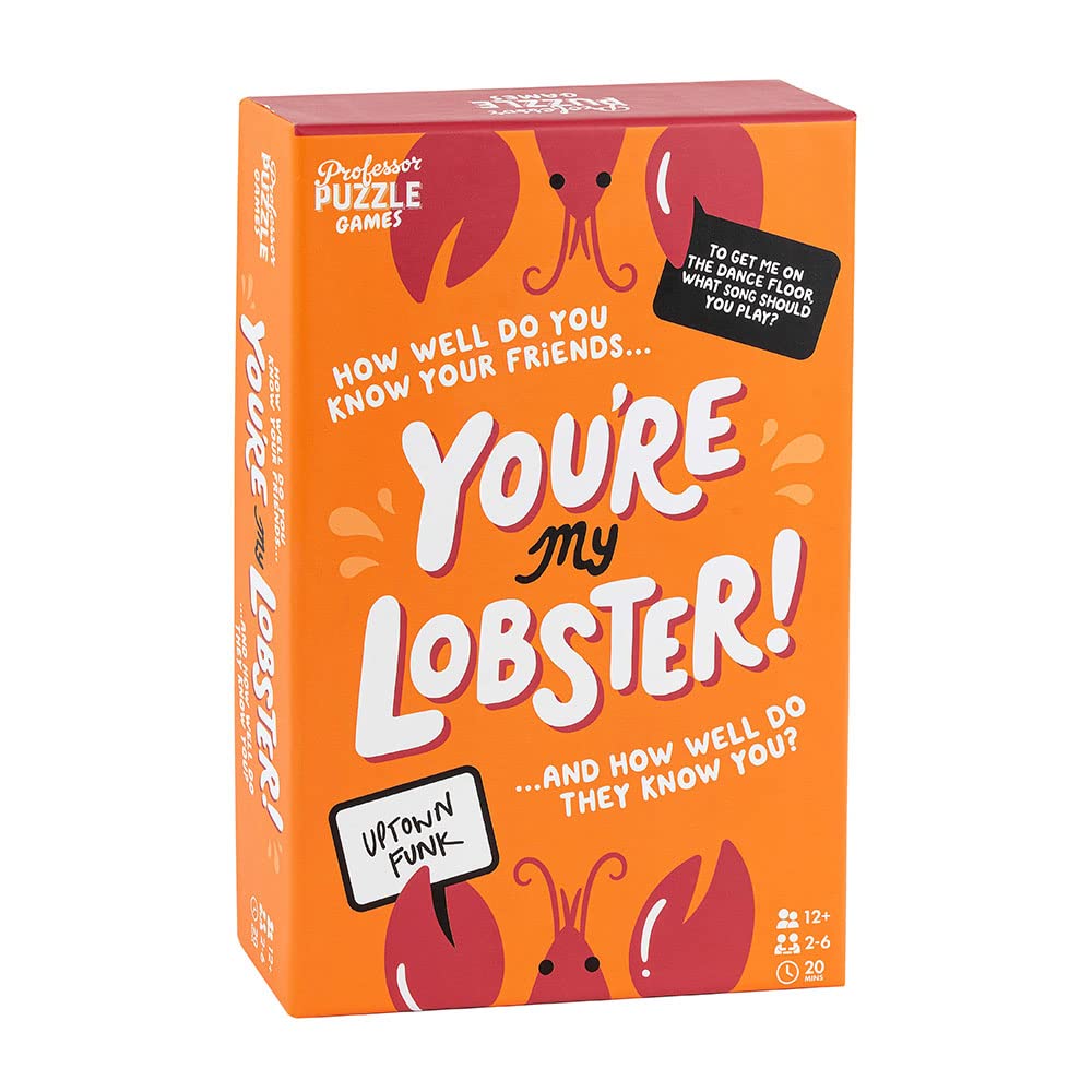 Professor PUZZLE You're My Lobster Board Game Ages 12+ 2-6 Players 20 Minutes Playing Time, PROPPG7904, Orange