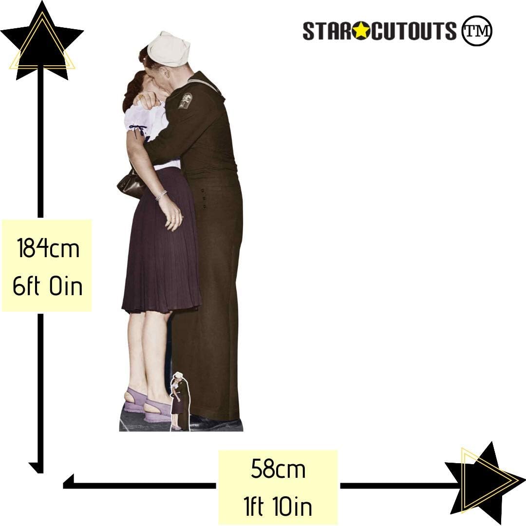 Star Cutouts SC1543 Victory VE Day Kissing Couple Colour Lifesize Cardboard Cutout - Image 3