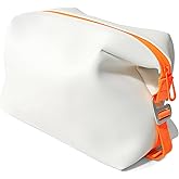 Onbagway 6"x 11" 6L Large Silicone Toiletry Bag,Waterproof Leakproof Foldable Travel Organizer,Dopp Kit Alternative for Men & Women,White