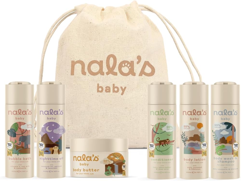 Nala's Baby Adventure Bundle - Body Wash Shampoo, Lotion, Bubble Bath