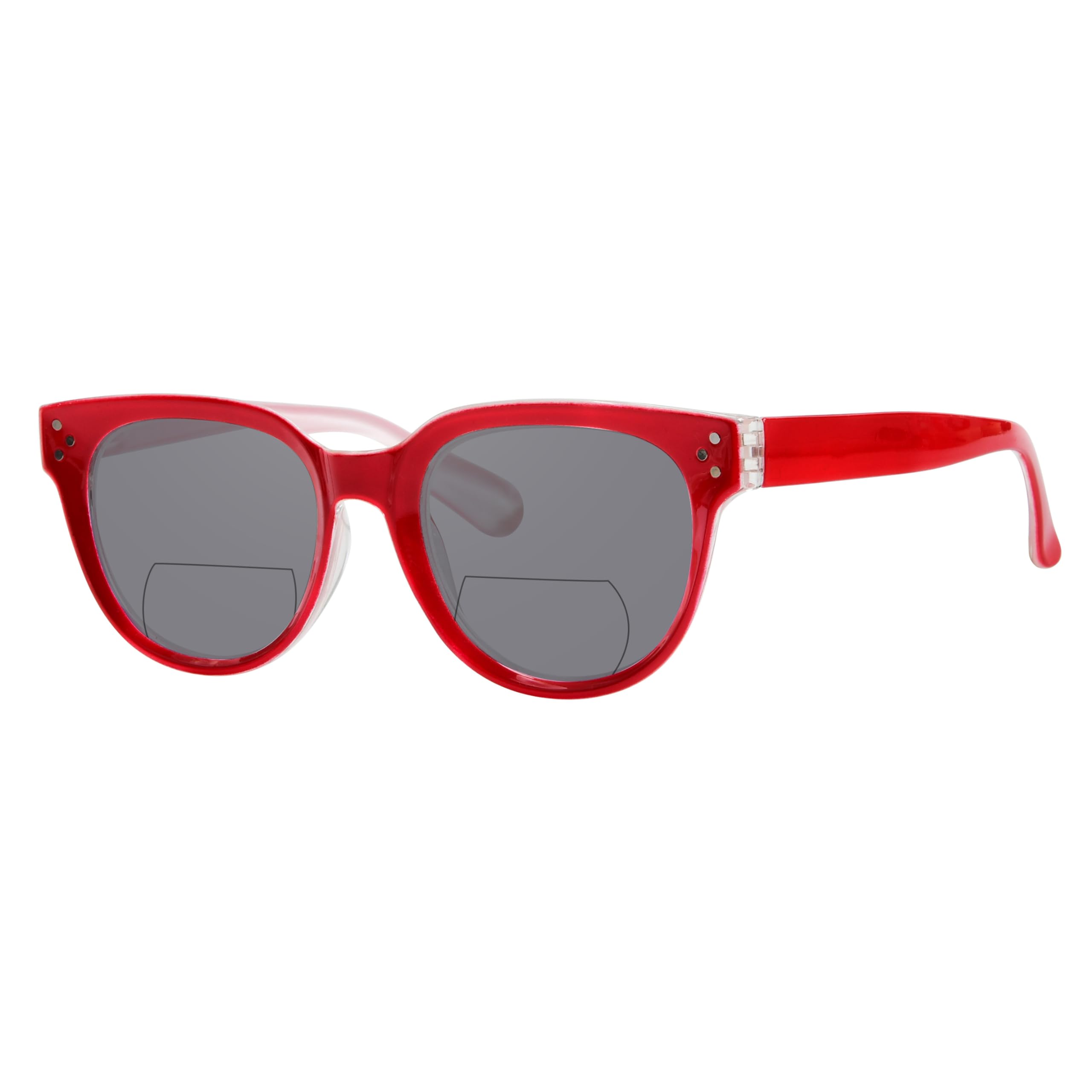 Eyekepper Bifocal Glasses for Women Reading under the Sun Stylish Bifocal Readers Tinted Lens - Red +3.00