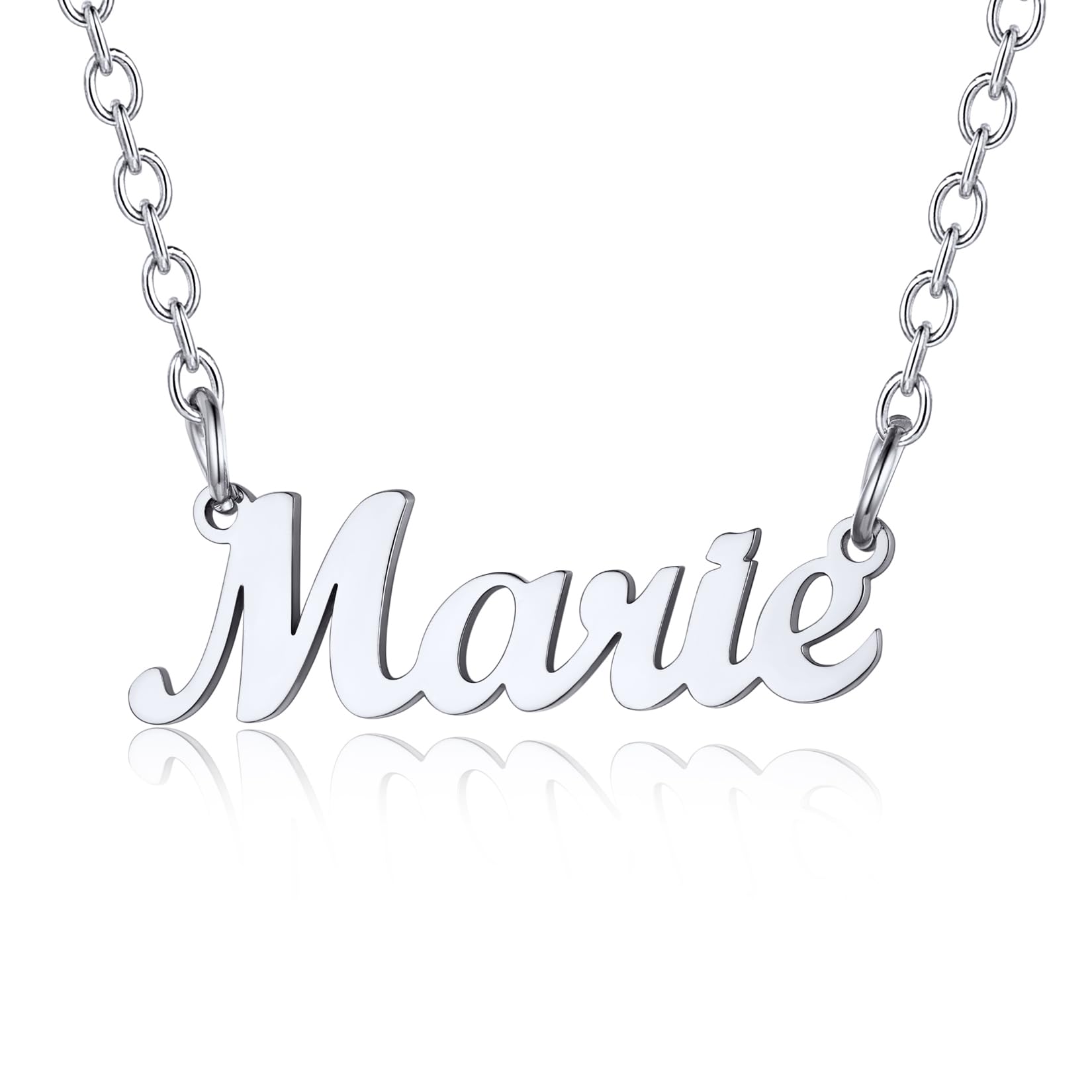 U7 Marie Stainless Steel Name Pendant For Women Short Necklace — image 1