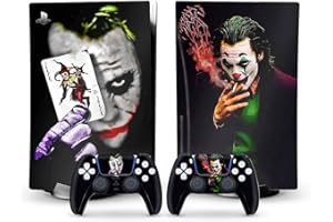 Toxxos Anime Console and Controller Skins Cover for PS5 - Full Set Black Joker Skin Gift for Controllers and Console