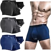 Feelonger Men's Trunks redundant Prepuce Physical Therapy Front Open Breathable Bulge Boxer Briefs Separated Pouch underwear