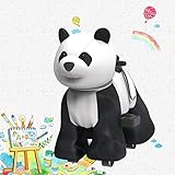 HOVER HEART Rechargeable 6V/7A Plush Animal Ride On Toy for Kids (3~7 Years Old) with Safety Belt (Panda)