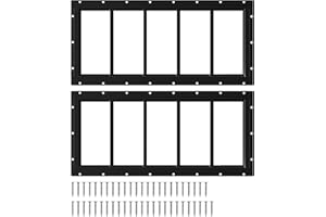NeatiEase 2 Pack Shed Windows 10"x29", Transom Window Fixed Design with Tempered Glass for Playhouses, Sheds, Garage and Chicken Coops (Black)