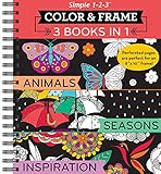 Color & Frame Coloring Book - 3 in 1 - Animals, Seasons & Inspiration by