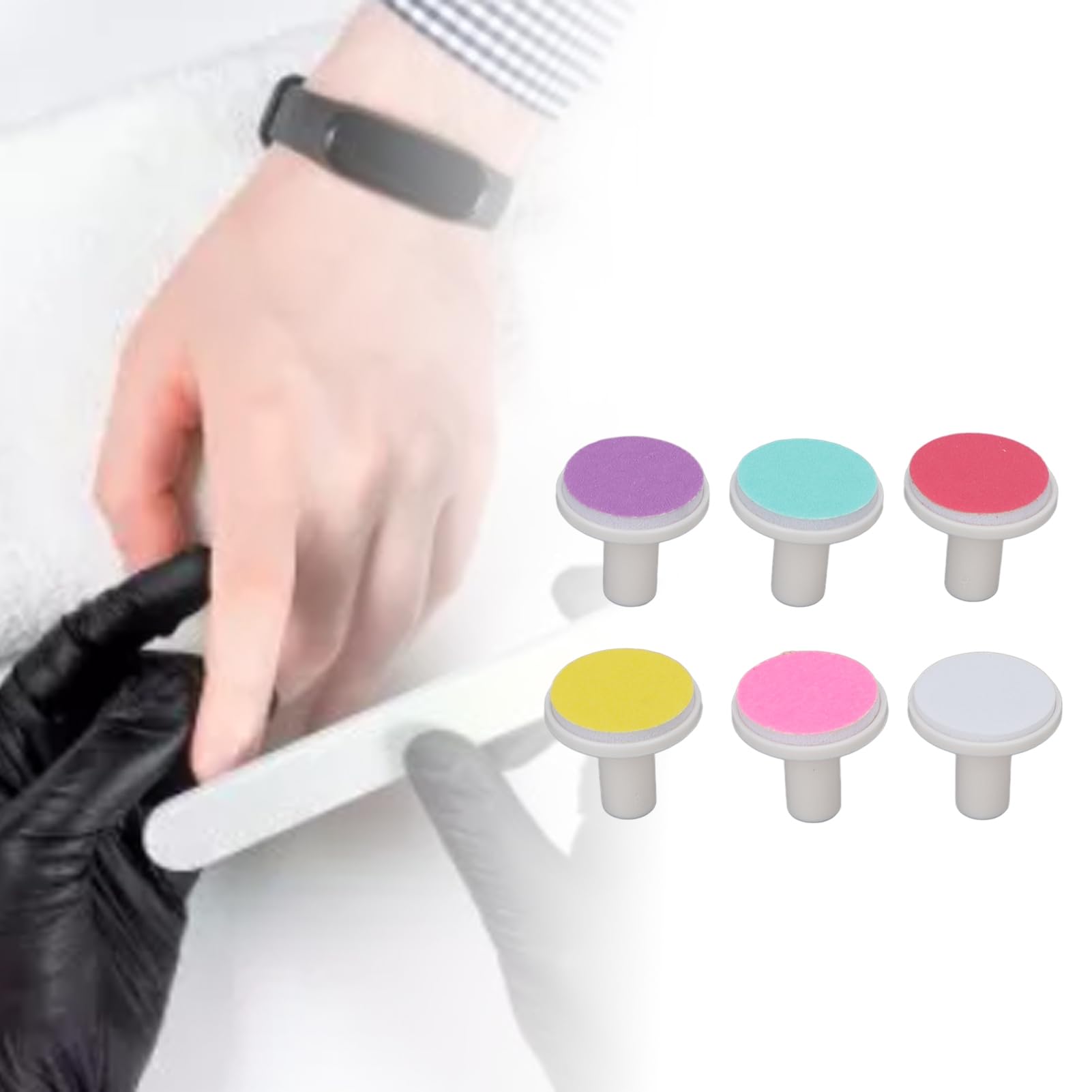 6 Pieces Baby Nail File Pads Nail Trimmer Replacement Pads Electric Nail File Grinding Heads Accessory for Newborn Infant Toddler or Adults Toes Fingernails Care