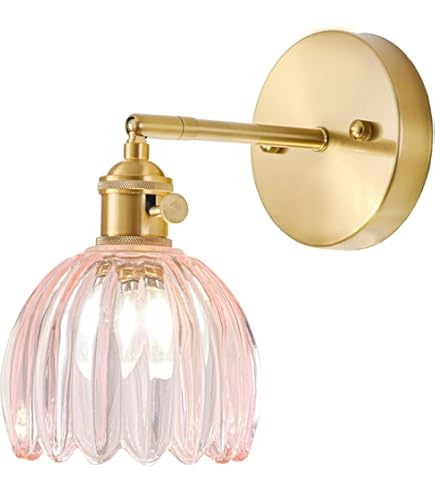 MINKUROW Aplique De Pared Industrial Vintage, Globo De Cristal Gris Con Aplique De Pared De