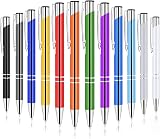 AUAUY Ballpoint Pens 12 Pack Mixed Colors Retractable Aluminum Pens 1mm Ink