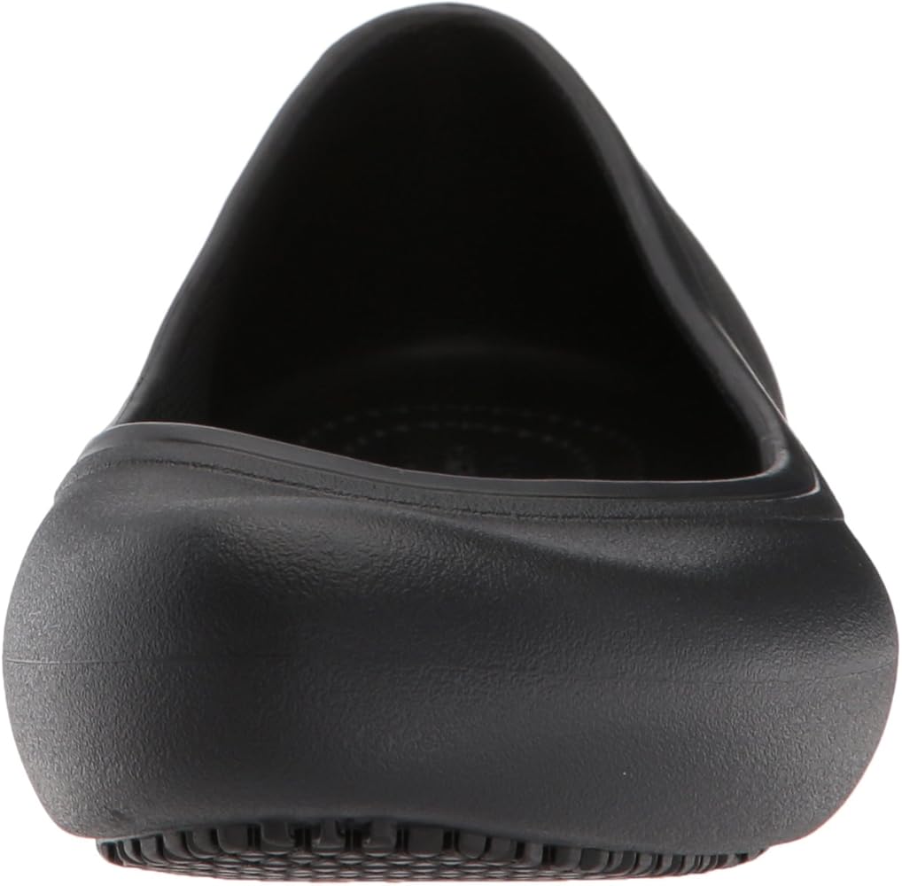 flat black womens work shoes