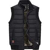 XinYangNi Men's Winter Warm Outdoor Padded Puffer Vest Thick Fleece Lined Sleeveless Jacket