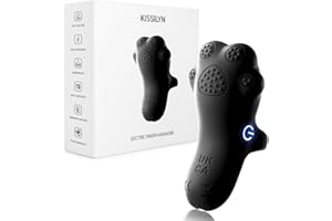 KISSILYN Multifunctional Finger Massager, Cordless Waterproof Rechargeable Massage Tool, Black