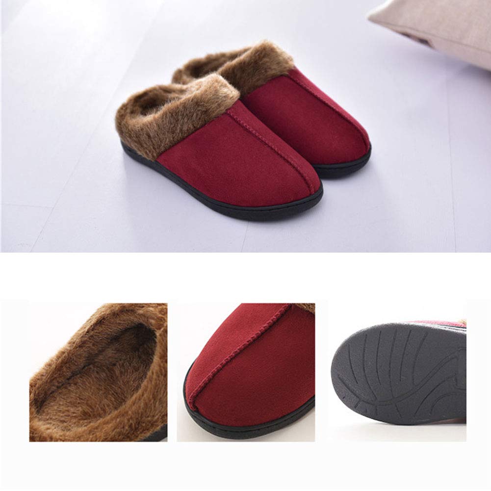Warm Plush Slippers, Womens Mens Memory Foam Plush