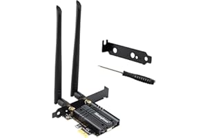 Moonqkuses WiFi 6E PCIe WiFi Card for Desktop PC AX210, Up to 2400Mbps, Bluetooth 5.3, WPA3, 802.11AXE Tri Band Wireless Adap