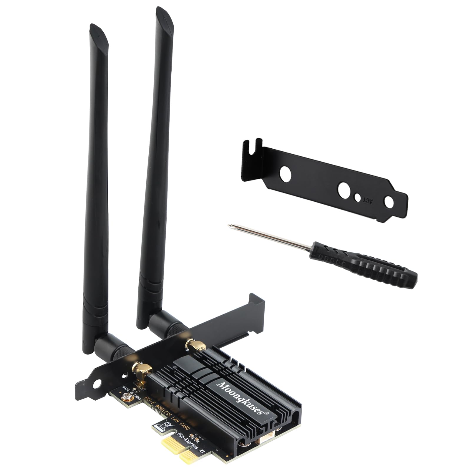 Photo 1 of *USED*
WiFi 6E PCIe WiFi Card for Desktop PC AX210, Up to 2400Mbps, Bluetooth 5.3, WPA3, 802.11AXE Tri Band Wireless Adapter with MU-MIMO, OFDMA, Supports Windows 11, Windows 10(64-bit*), Linux*