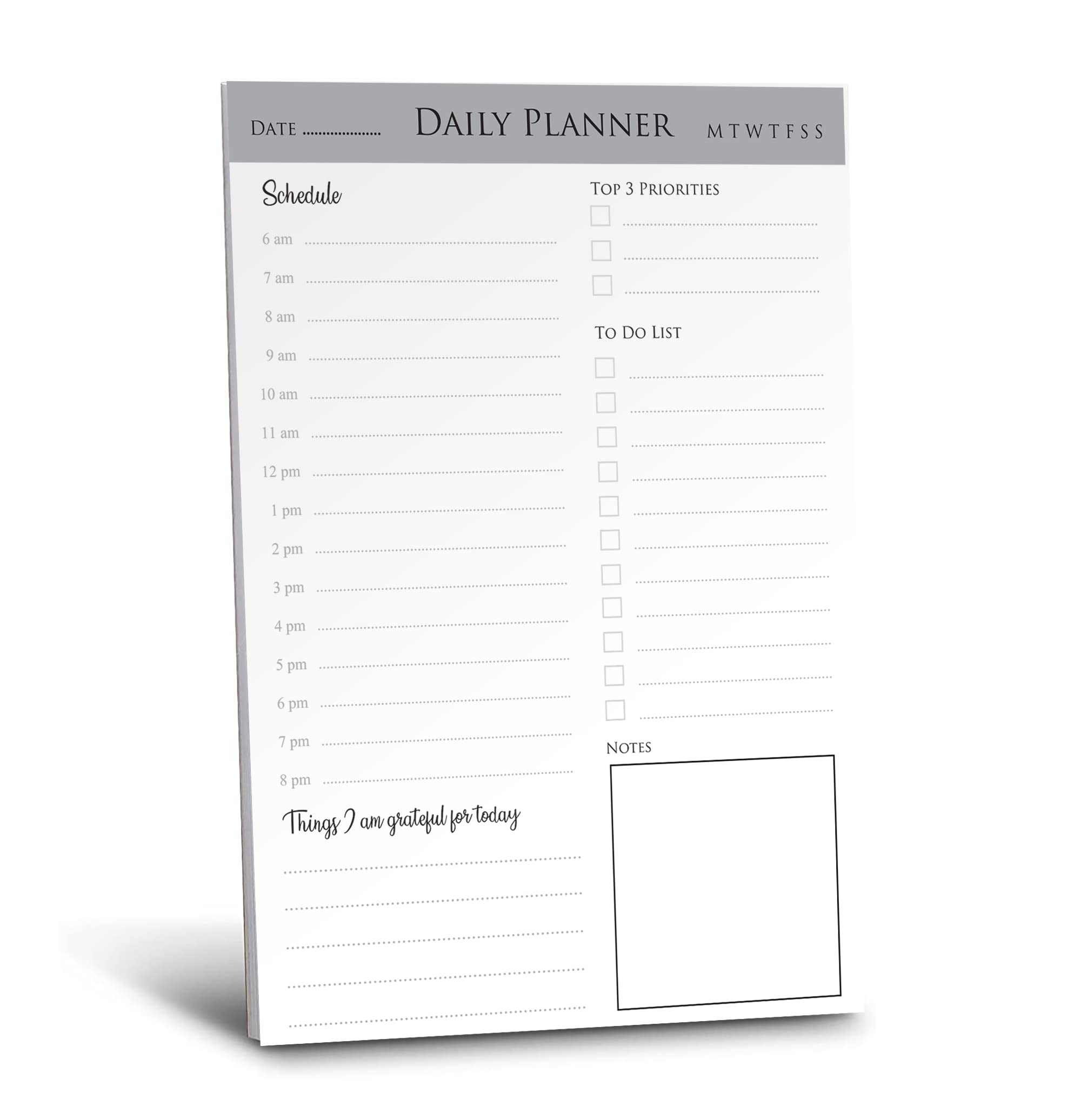 Daily Planner Pad & To Do List Notepad A5 with 50 Undated Tear-off Pages - Note Pad for Work Office- Daily Schedule, To Do List Planner, notes