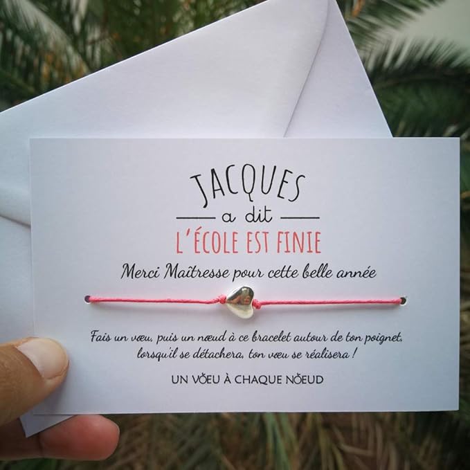 Fabrique En France Idee Cadeau Original Fin Dannee Remerciement Maitresse Carte De Voeux Merci Maitre Professeur Des Ecoles Enveloppe 140x90 Bracelet Porte Bonheur Pour Faire Un Voeu Fournitures D Ecole Fournitures De Bureau Centromotorsa Com Ar
