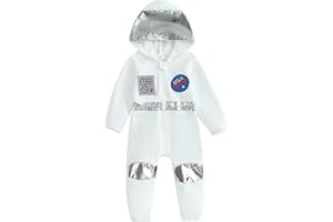 AYALINGGO Baby Astronaut Outfits Toddler Boy Girl Halloween Outfit Space Onesie Hooded Romper Jumpsuit Cosplay Clothes
