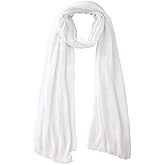 THEHAOTAO Women's Cotton Blend Scarves Light Soft Solid Long Scarf Gauze Wrap Shawl 80”×27”