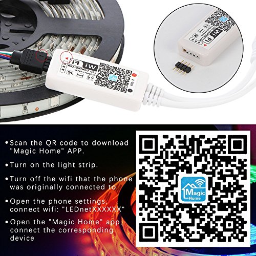 image for MagicLight WiFi LED Light Strip, Comes with 12V UL Listed Transformer 