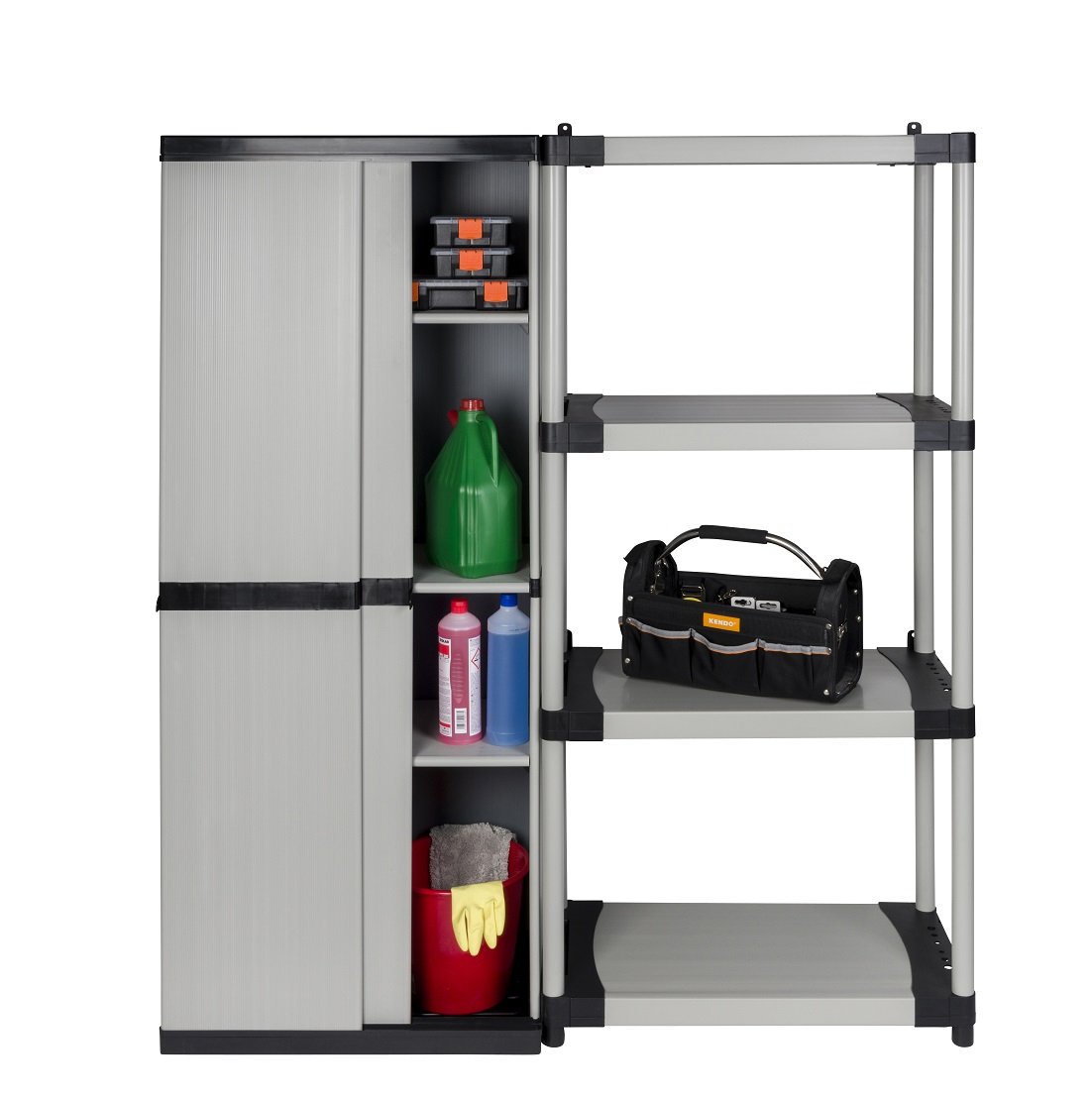 Kreher 90128 Schrank Regal Kombination mit Schiebetüren und