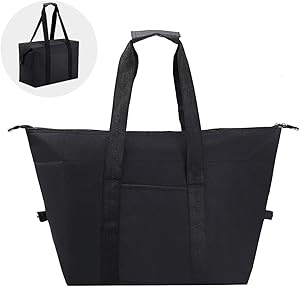 Iknoe Cooler Bag Insulated Reusable Grocery Bag Collapsible Insulated Shopping Bags Travel Cooler for Cold or Hot Food Thermal Bag Sturdy Zipper and Reinforced Handle