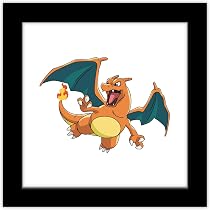 Poster Pokémon – Dracaufeu Enflammé, Impression Sur Toile 20x30 Cm, Décoration Murale