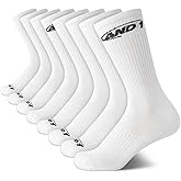 AND1 Boys Crew Socks - 8 Pack Soft Cushioned Athletic Performance Breathable Sports Running Socks for Boys
