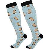 Wusikd Funny Capybaras Compression Socks for Women and Men Circulation Long Socks for Athletic Running 1
