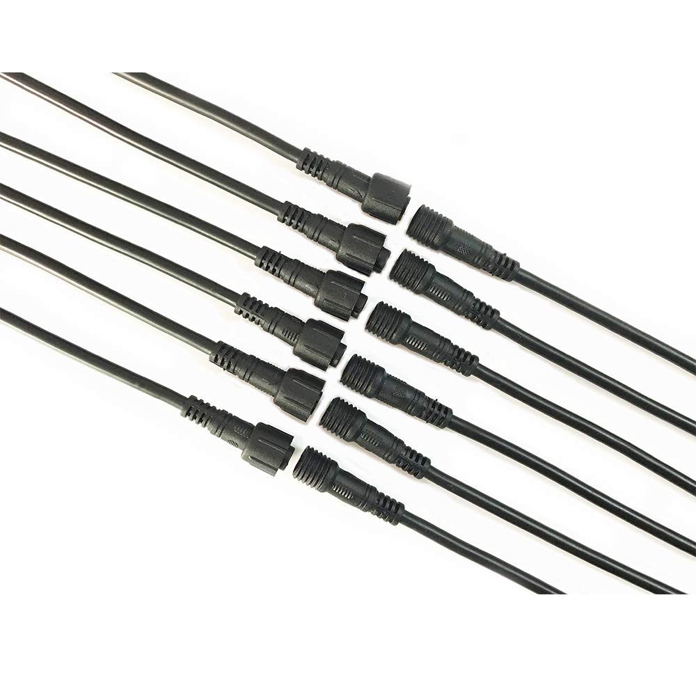 HUABLUE 6 Pair black 4 Pin Waterproof Male Female Connector Cable RGB LED Strip with Rubber,led rgb connector，rgb LED Waterproof Connector Cable，led 4 pin waterproof connector