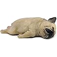 Comfy Hour Doggyland Collection, Miniature Dog Collectibles 5” Sleeping Pug Figurine, Realistic Lifelike Animal Statue Home Decoration, Fawn Brown, Polyresin