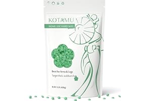 KOTAMU Wax Beads 1lb Aloe Vera Hard Waxing Beans for Hair Removal, Sensitive Skin Waxing Pearls for Women & Men Thick & Stubborn Hair, Hardwax Refill for Arms Legs Face Brazilian Bikini Home Waxing