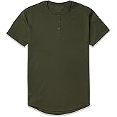 BYLT Drop-Cut Henley Shirts for Men, 3-Button Closure, Short Sleeve, Casual T-Shirt, Soft & Breathable, Wrinkle Resistant