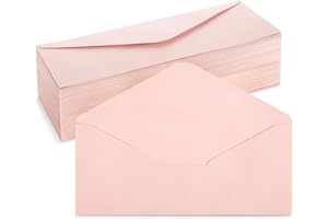 96-Pack #10 Blush Pink Envelopes Bulk with Gummed Seal and V-Flap for Party Invitations, Mailing Business Letters, Checks, In