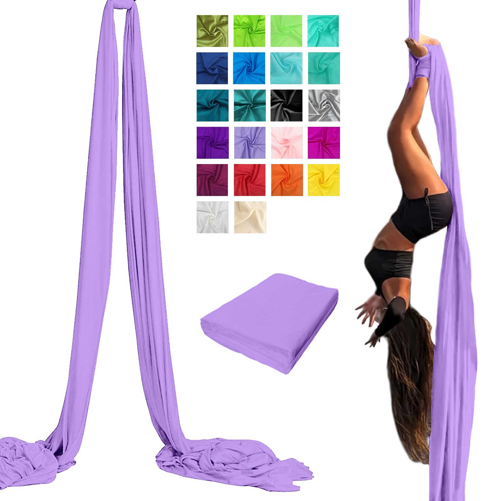 Photo 1 of Aerial Silks, Low Stretch Nylon Aerial Fabric (15 Yards), Thick Aerial Yoga Silk For Home Gymnastics (Only Aerial Fabric No Hardware)