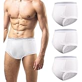 Carer Mens Incontinence Underwear Washable 3 Pack Cotton Reusable Incontinence Boxers Briefs for Men Built in Cotton Pad for Bladder Leakage 150ML, Large