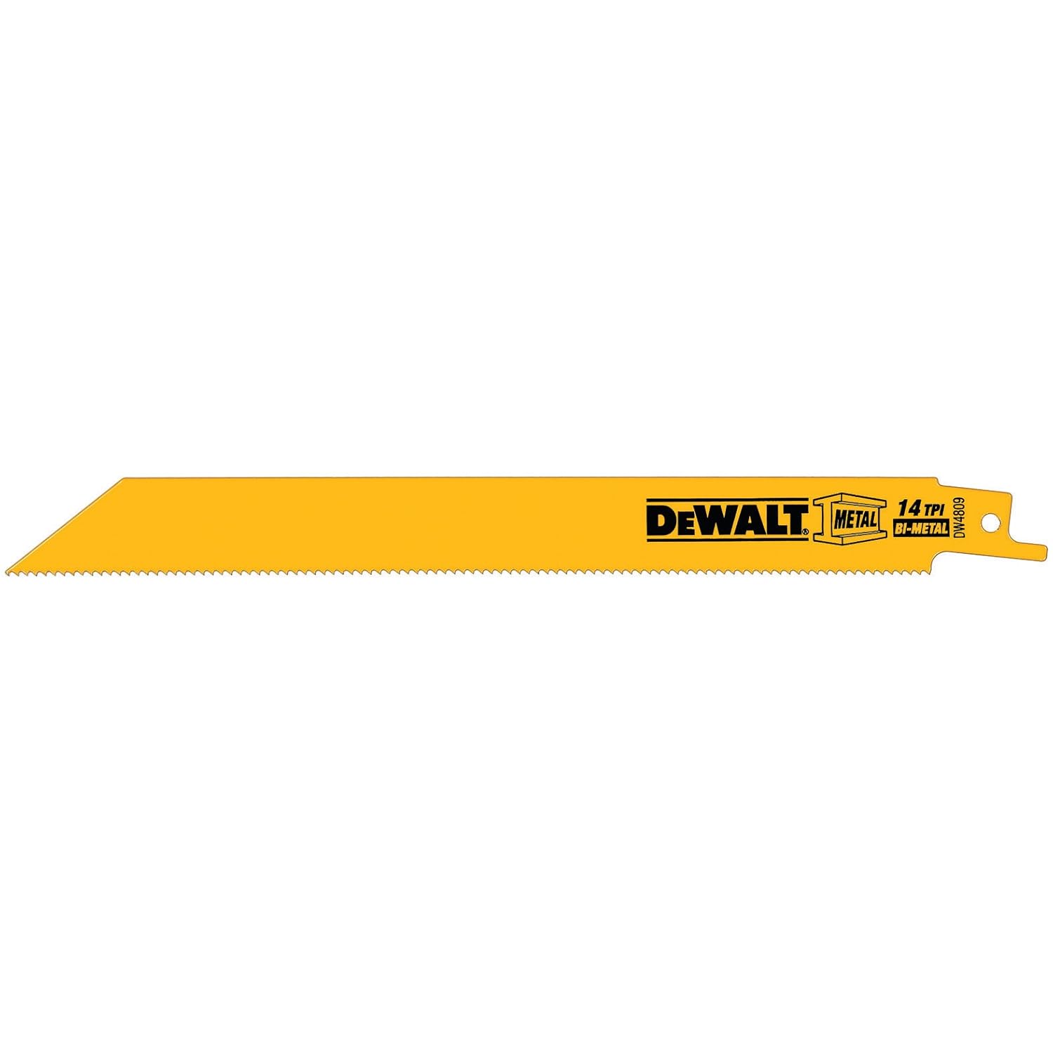 DEWALT DW4809 8-Inch 14 TPI Straight Back Bi-Metal Reciprocating Saw Blade (5-Pack)