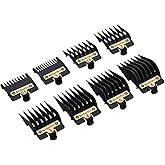 8PCS Clipper Guards for BaBylissPRO Barberology FX870, FX880, FX825, and FX673 Clippers,Trimmer Replacement Guards for Babyliss Clippers,Black