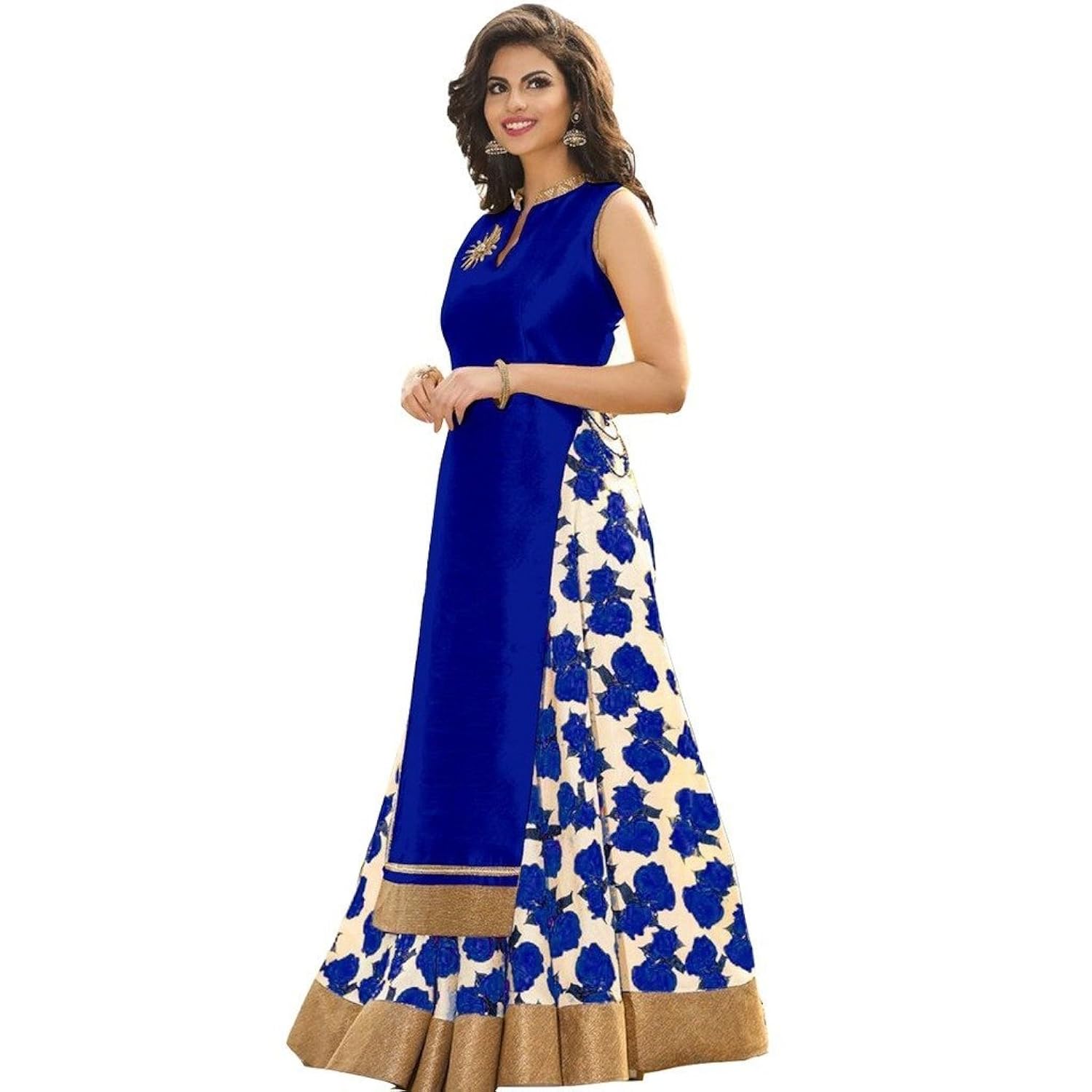 m&m world women's banglori silk lehenga choli (rosni_free size)