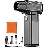 OQTIQ Electric Air Duster-Upgrade 40mm Big Motor for 150000RPM, Compressed Air Duster with 450g Wind Pressure, 4-Gear Adjustable Cordless Air Blower for Computer, Keyboard, Home Clean, Outdoor and Car