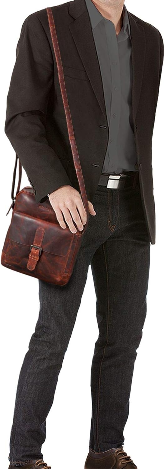 STILORD "Luan" Small Shoulder Bag Leather Vintage for Women and Men Messenger Bag with Tablet Compartment 10.1 Inches Cross Body Bag in Genuine Leather Colour:Milano - Image 3