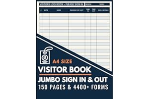 Visitor Register Book Sign In and Out: Jumbo A4 150 Page Log Book for Guests & Visitors to Log Visits to Offices, Business & 