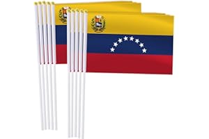 25 Pack Venezuela Handheld Small Flag,Mini Venezuelan Hand Held Miniature Stick Decor