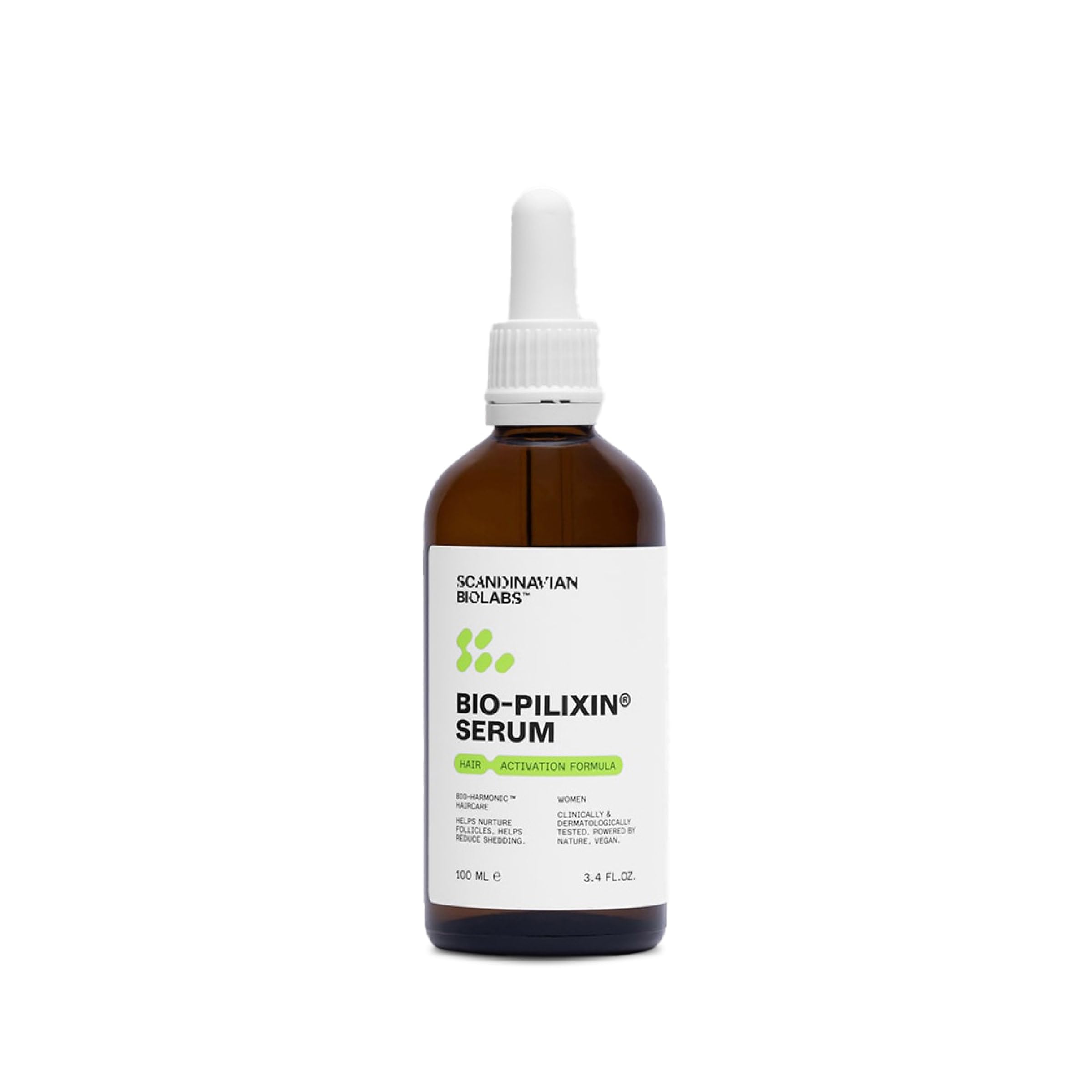 Scandinavian Biolabs Bio-Pilixin® Serum For Women | Helps Reduce Hair Loss Due to Breakage, Activates Hair Growth, Stem Cell Technology, Drug-Free, Clinically Tested, 100 mL / 3.4 Oz (1-Month)