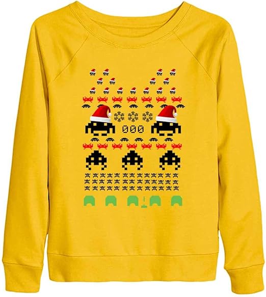 Amazon Fox Republic 80年代ダサいクリスマスセーター イエロー M レディース スウェット トレーナー オリジナルプリント 通販 Amazon Fox Republic 80年代ダサいクリスマスセーター イエロー M レディース スウェット トレーナー オリジナルプリント 通販