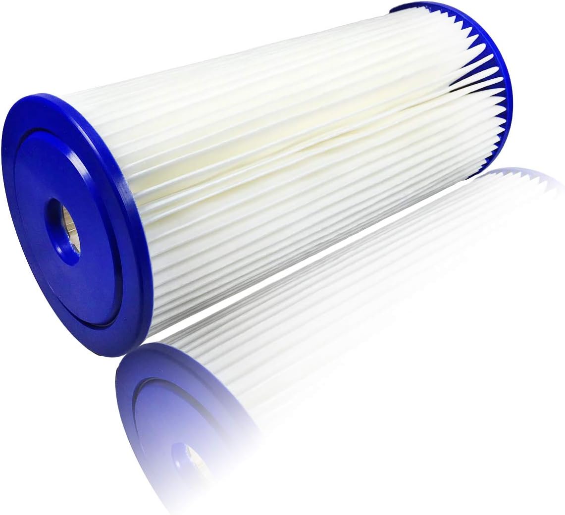 Aquaboon 5 Micron 10" Big Blue Pleated Sediment Water Filter Replacement Cartridge | Whole House Sediment Filtration | Compatible with FXHSC, ECP5-BB, FM-BB-10-5, CP5-BBS, 255490-43, HDC3001, 4-Pack: Home & Kitchen