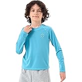 Boys Rash Guard Swim Shirts - Long Sleeve UPF 50+ Sun Shirts for Toddler Kids, Sun Protection SPF Water Surfing Shirts